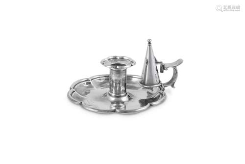 A WILLIAM IV SILVER OCTOFOIL CHAMBER CANDLESTICK BY ROBERT H...