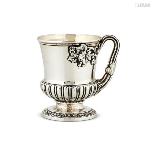 A GEORGE IV SILVER CAMPANA SHAPE CHRISTENING MUG BY PAUL STO...