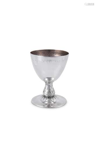 AN ARTS AND CRAFTS HAMMERED SILVER GOBLET BY OMAR RAMSDEN &a...