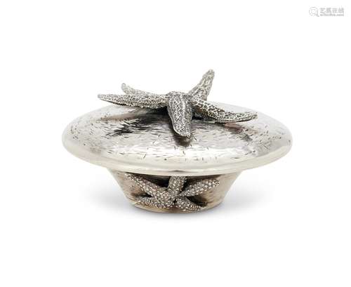 AN ITALIAN SILVER COLOURED CIRCULAR BOX BY MARIO BUCCELLATI ...