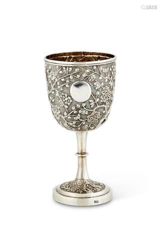 A CHINESE EXPORT SILVER GOBLET BY WANG HING & CO.