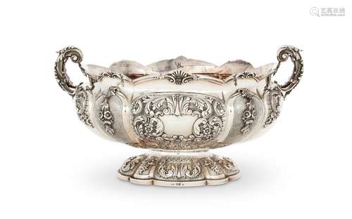 AN ITALIAN SILVER SHAPED OVAL WINE OR CHAMPAGNE COOLER BY CA...