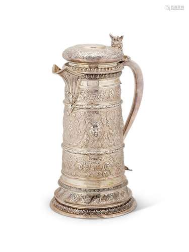 ASPREY, A SILVER FLAGON BY THE GOLDSMITHS & SILVERSMITHS...