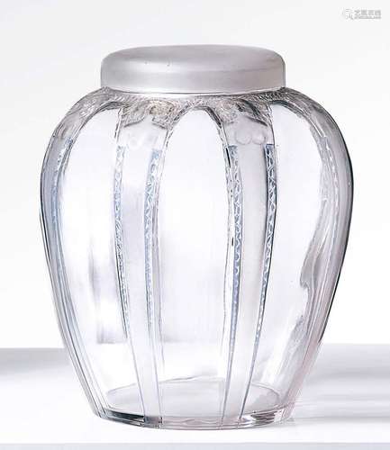 LALIQUE VASE COUVERT MODÈLE «CARIATIDES»