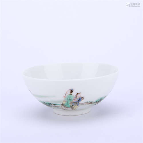 A Wucai Figure Story Bowl