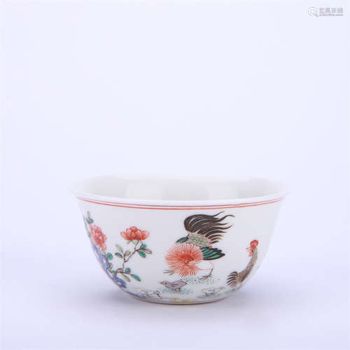 A Famille Rose Chicken Cup