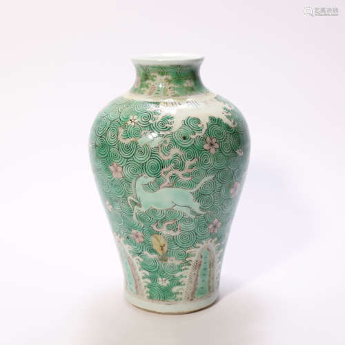 A Sancai Glaze Horse Baluster Vase