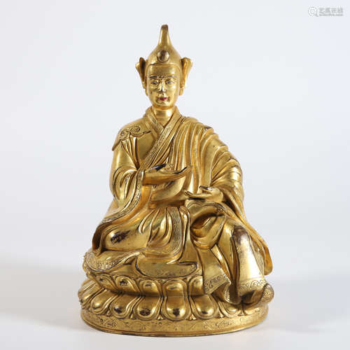 A Gilt Bronze Figure of Guru