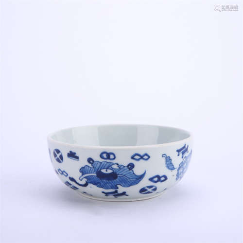 A Blue and White Eight Treasures Bowl