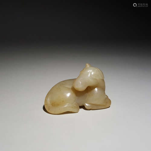 A Carved Hetian Jade Horse
