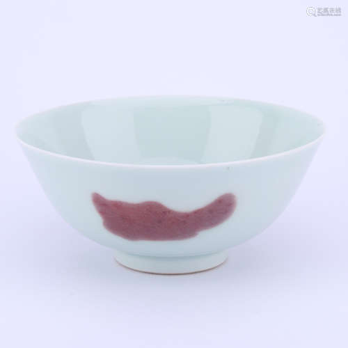 A Copper Red Glaze Three Carps Bowl