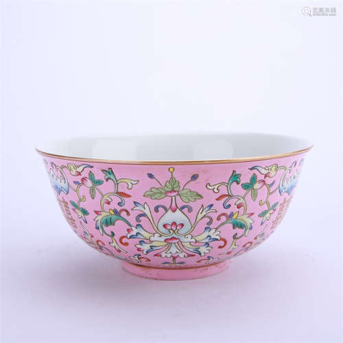 A Famille Rose Scrolling Lotus Bowl