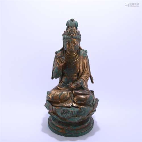 A Gilt Bronze Figure of Guanyin