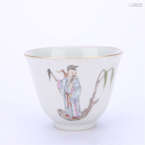 A Famille Rose Figure Cup