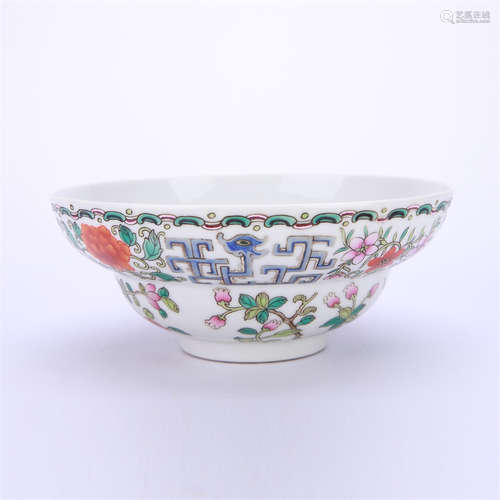 A Famille Rose Ogee Bowl