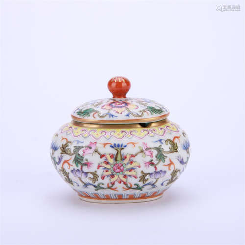 A Famille Rose Baoxiang Flower Jar and Cover