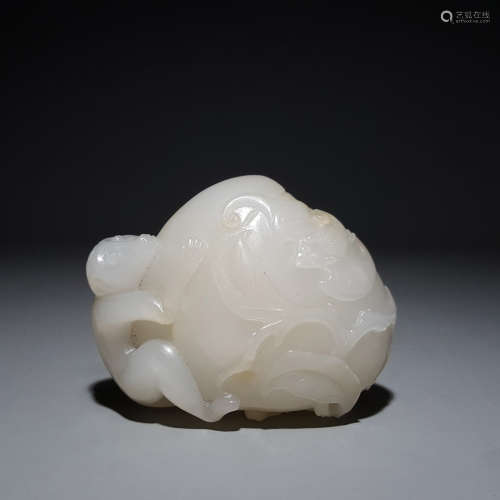 A Carved Hetian Jade Monkey and Birthday