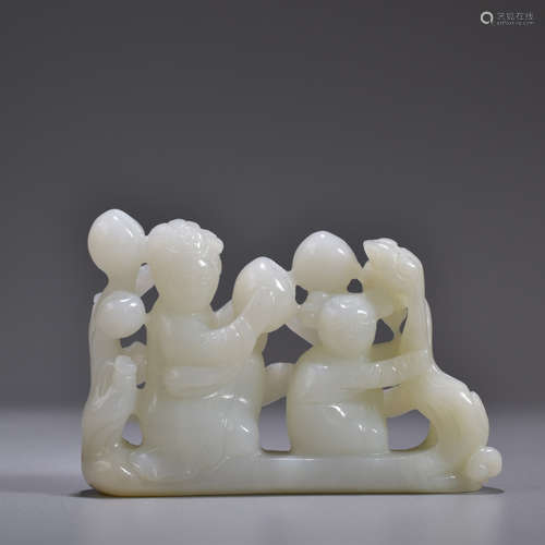 A Carved Hetian Jade Magu Presenting Birthday