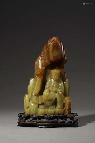 A Carved Yellow Jade Sculpture