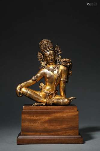 Ming Dynasty Gilt Bronze Bodhisattva Statue