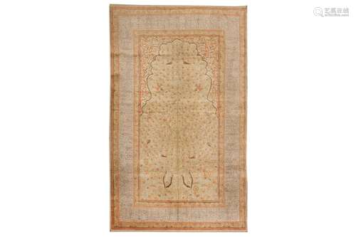 A FINE SILK PANDORMA PRAYER RUG, TURKEY