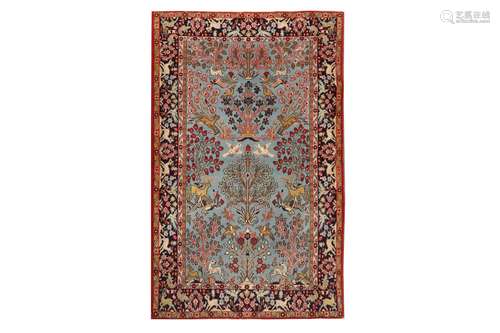 A FINE PART SILK QUM RUG, CENTRAL PERSIA