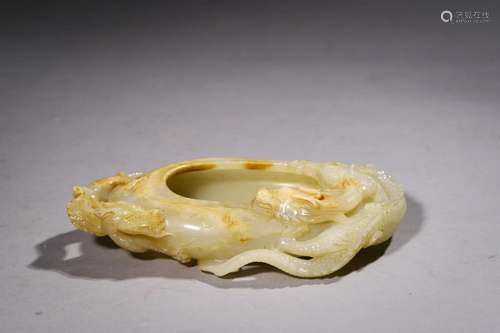 Qing Qianlong, A Carved Jade Poem and Palace Dragon Ink