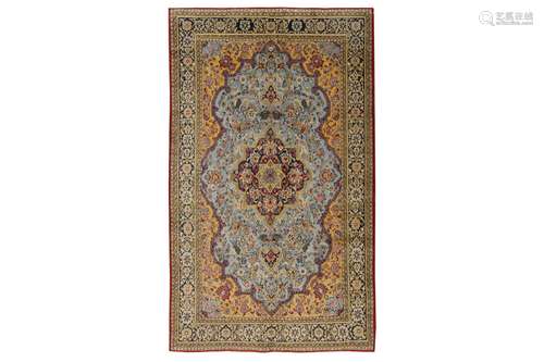 A FINE QUM CARPET, CENTRAL PERSIA