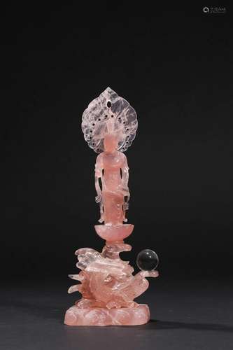 Qing Dynasty: Rose Quartz Guanyin