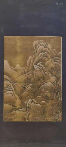 A Snow Landscape Chinese Painting on Silk