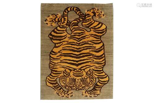 A FINE TIGER DESIGN RUG