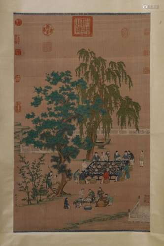 Qiu Ying mark: A Chinese Painting on Silk