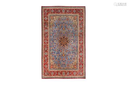 AN EXTREMELY FINE PART SILK ISFAHAN RUG, CENTRAL PERSIA