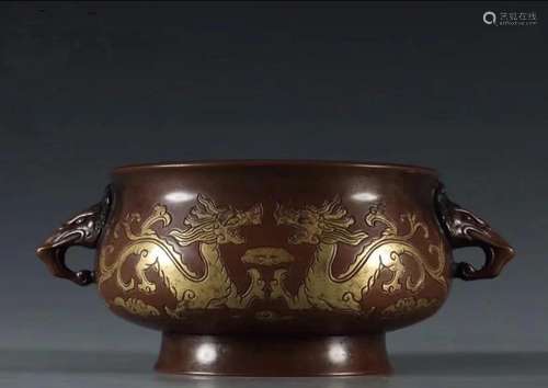 A Gilt Bronze Incense Burner