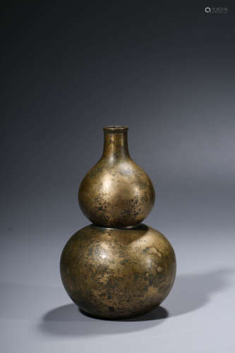 A Gilt Bronze Double-Gourd Vase