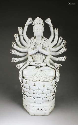 Chinese Blanc De Chine Guanyin Statue