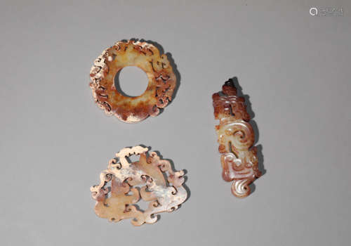 A Set of Russet Jade Ornaments