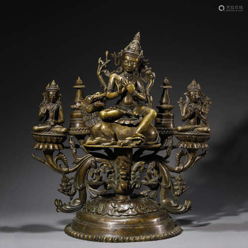 A Copper Alloy Figure of Manjushri