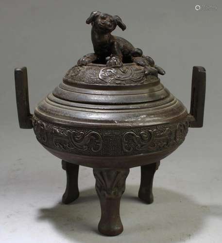 A Chinese Bronze Tripod Censer