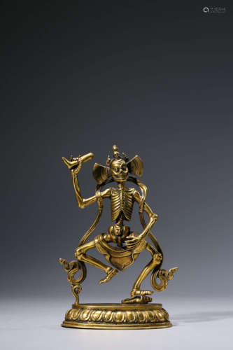 A Gilt Bronze Skinny Figure