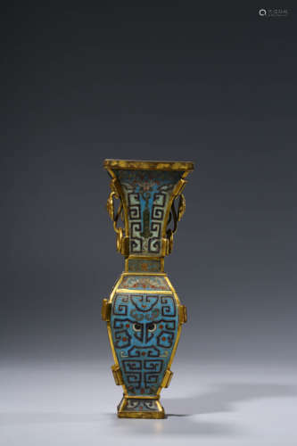 A Cloisonné Enamel Square Vase