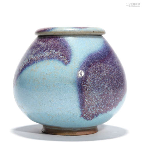 A Jun Ware Purple-Splashed Jar