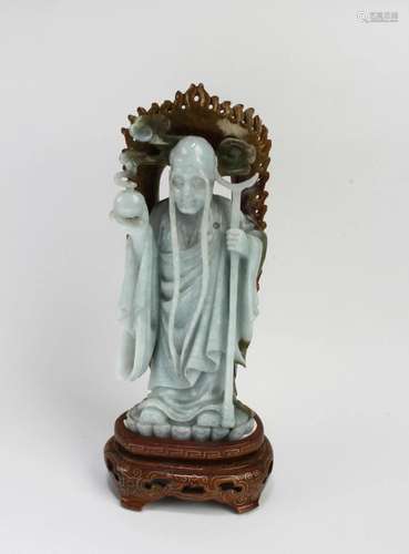 A Carved Jade Immortal Statue