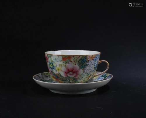 Chinese Polychrome Cup Cum Saucer