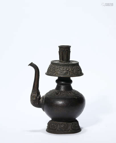 A Bronze Penba-Style Candlestick