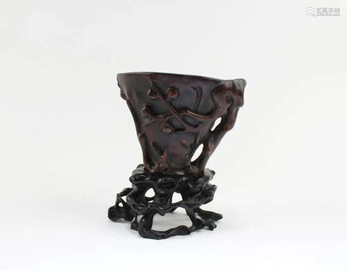 A Carved Agarwood Cup