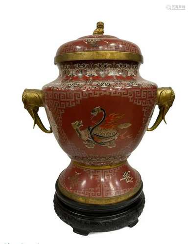 An Old Massive Cloisonne Censer