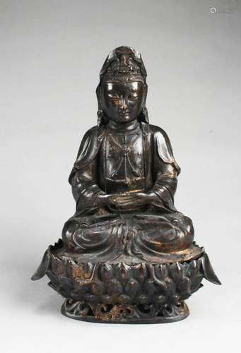 Chinese Bronze Guanyin Statue