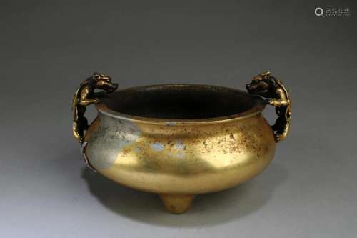 A Gilt Bronze Censer