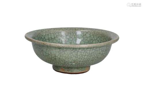 A celadon glazed porcelain bowl. Unmarked. China, 18th centu...